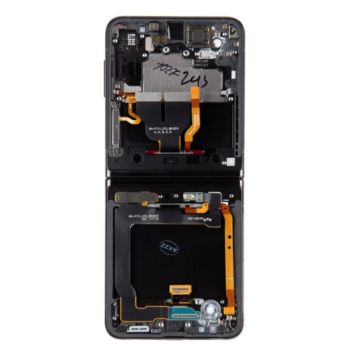 LCD kijelző + Érintőegység Samsung F711B Galaxy Z Flip 3 5G Fekete (Szerviz csomag) - 2