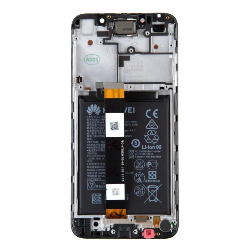 LCD kijelző + érintőegység Huawei Y5p fekete (szervíz csomag) - 2
