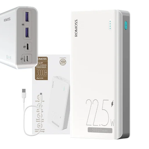 Romoss SENSE8F Powerbank, 30000mAh, 22.5W (fehér) - 2