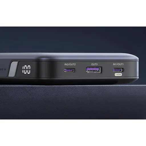 Powerbank 25000mAh Ugreen PB205, USB + 2x USB-C, 145W PD (szürke) - 6