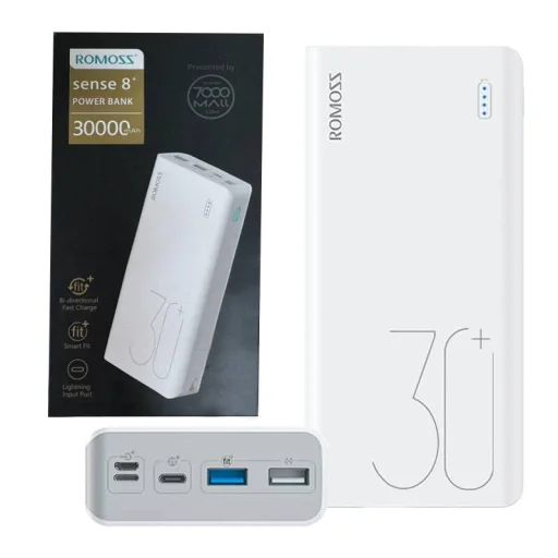 Romoss Sense 8+ Powerbank, 30000mAh (fehér) - 2