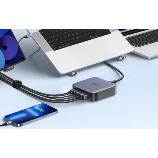 UGREEN 200 W-os hálózati töltő, 2xUSB-A, 4xUSB-C, GaN (fekete) 40914B - 3