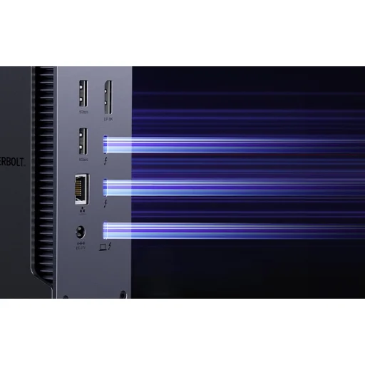 Ugreen U710 dokkoló állomás 2x Thunderbolt 4, DisplayPort 8K 30Hz, 4x USB, USB-C, RJ45, SD/TF, AUX, PD 90W (szürke) - 5