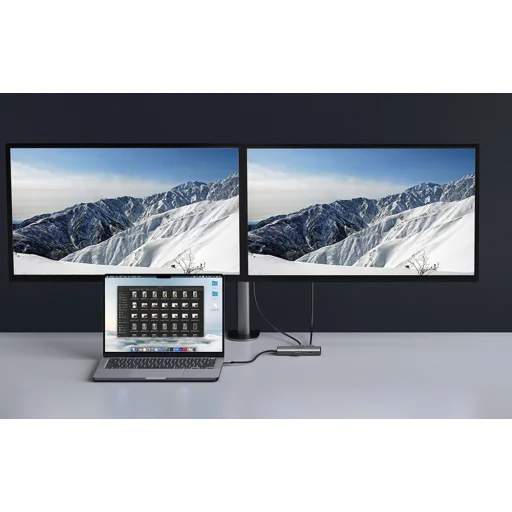 UGREEN CM498 6 az 1-ben adapter USB-C - 2x USB-A 3.0, USB-C 3.0, 2xHDMI, PD - 6