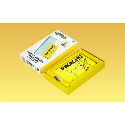 Magnetic powerbank OTL 5000 mAh, USB-C 15W, Pokemon Pikachu állvánnyal (sárga) - 11