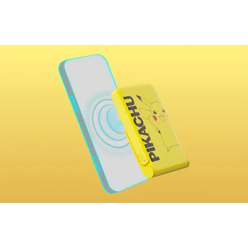 Magnetic powerbank OTL 5000 mAh, USB-C 15W, Pokemon Pikachu állvánnyal (sárga) - 8