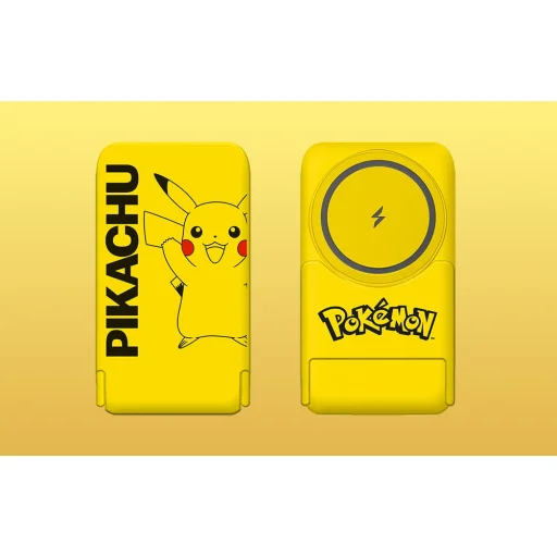 Magnetic powerbank OTL 5000 mAh, USB-C 15W, Pokemon Pikachu állvánnyal (sárga) - 9