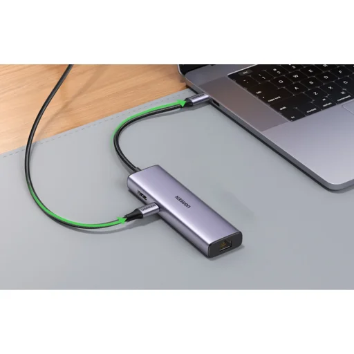 UGREEN Adapter Hub, USB-C 2x, USB 3.0, HDMI, RJ45, SD/TF - 5