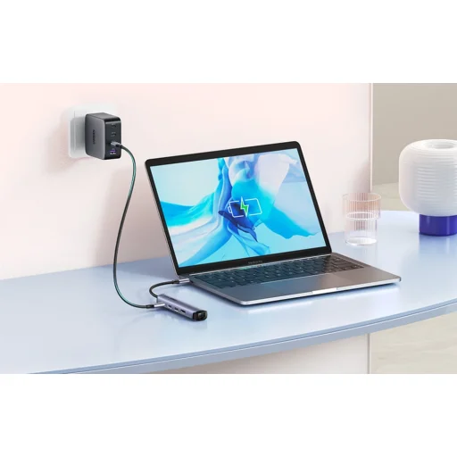 Hub / Adapter Ugreen Revodok CM418 USB-C to 2x USB, HDMI 4K 30 Hz, RJ45 1Gbps, PD 100W (szürke) - 6