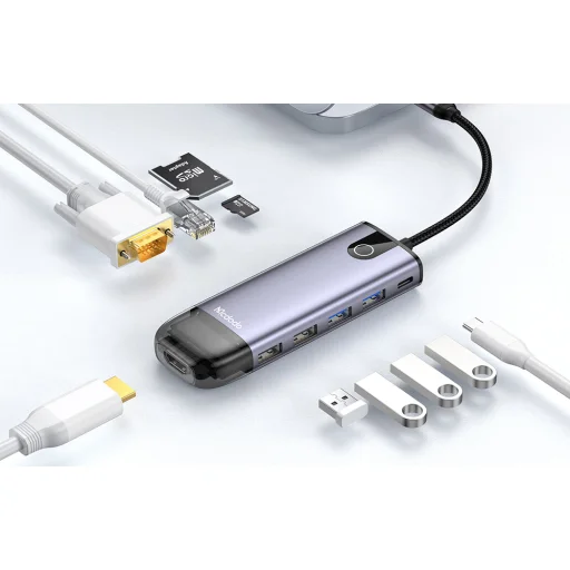 Mcdodo HU-7420 10 az 1-ben USB-C HUB (USB-C, HDMI, VGA, USB3.02, USB3.02, SD, TF) - 7
