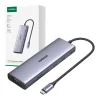 USB-C Hub Ugreen CM498, 3x USB 3.0, HDMI 4k 30Hz, VGA, RJ45, SD/TF, PD 100W (szürke) thumbnail