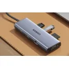 USB-C Hub Ugreen CM498, 3x USB 3.0, HDMI 4k 30Hz, VGA, RJ45, SD/TF, PD 100W (szürke) thumbnail