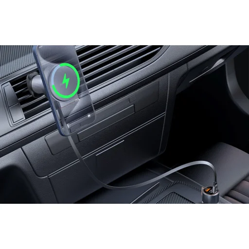 Vezeték nélküli autós töltő visszahúzható USB-C kábellel Mcdodo CH-3000, 15W (fekete) - 7