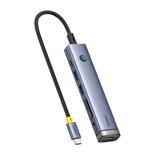 Hub 7 az 1-ben Baseus UltraJoy USB-C to HDMI +2xUSB3.0+PD+SD/TF+3.5mm (szürke) - 3