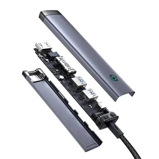 Hub 7 az 1-ben Baseus UltraJoy USB-C to HDMI +2xUSB3.0+PD+SD/TF+3.5mm (szürke) - 4