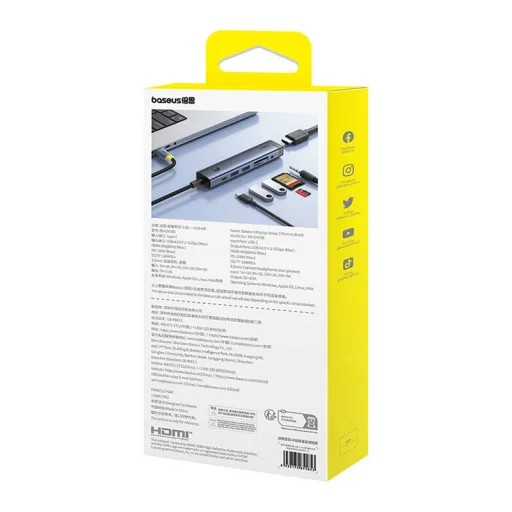 Hub 7 az 1-ben Baseus UltraJoy USB-C to HDMI +2xUSB3.0+PD+SD/TF+3.5mm (szürke) - 8