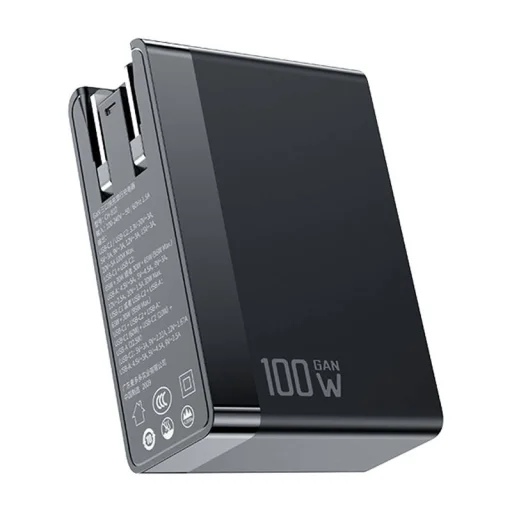 GaN Mcdodo CH-8101 Pro univerzális UK/US/EU utazó töltő/adapter, 100W, 2xUSB-C, USB-A (fekete) - 2