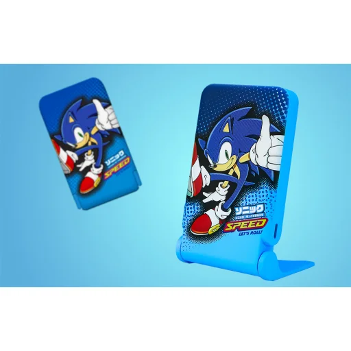 Magnetic powerbank OTL 5000 mAh, USB-C 15W, Sonic The Hedgehog állvánnyal (kék) - 9