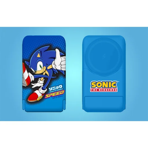 Magnetic powerbank OTL 5000 mAh, USB-C 15W, Sonic The Hedgehog állvánnyal (kék) - 10