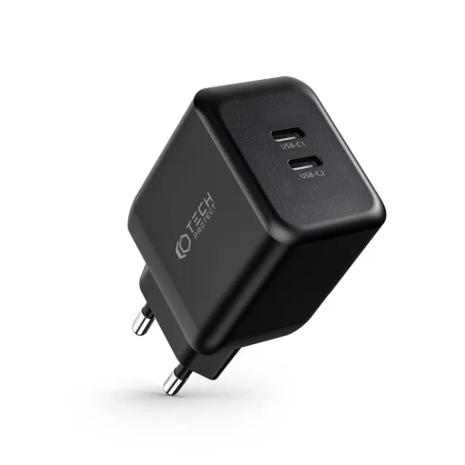 Tech-Protect C35W-2 hálózati töltő 2x USB-C PD 35W - fekete - 2
