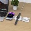 Tech-Protect QI15W-A24 induktív MagSafe 3in1 töltőállomás okostelefonhoz / AirPods-hoz / Apple Watch-hoz - fehér thumbnail