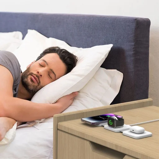 Tech-Protect QI15W-A24 induktív MagSafe 3in1 töltőállomás okostelefonhoz / AirPods-hoz / Apple Watch-hoz - fehér - 7