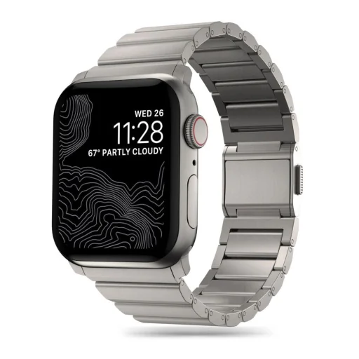 Tech-Protect SteelBand karkötő Apple Watch 4 / 5 / 6 / 7 / 8 / 9 / 10 / 11 / SE / Ultra 1 / 2 (42/44/45/49 mm) - titán - 1