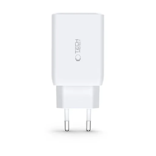 Tech-Protect C65W hálózati töltő 2x USB-C PD 65W / USB-A QC 3.0 - fekete - 3