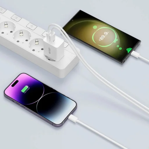Tech-Protect C35W 2x USB-C PD 35W hálózati töltő USB-C / USB-C kábellel - fehér - 8