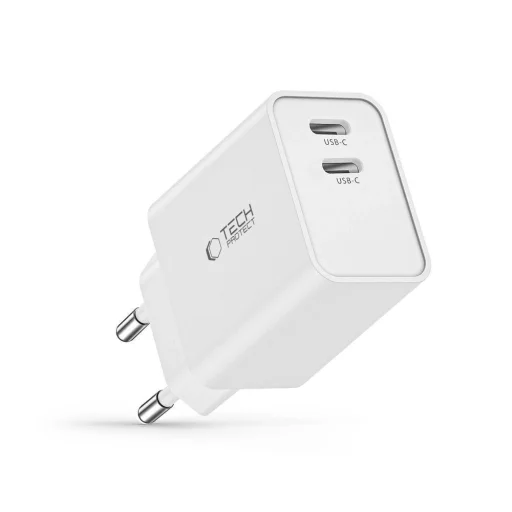 Tech-Protect C35W hálózati töltő 2x USB-C PD 35W - fehér - 6