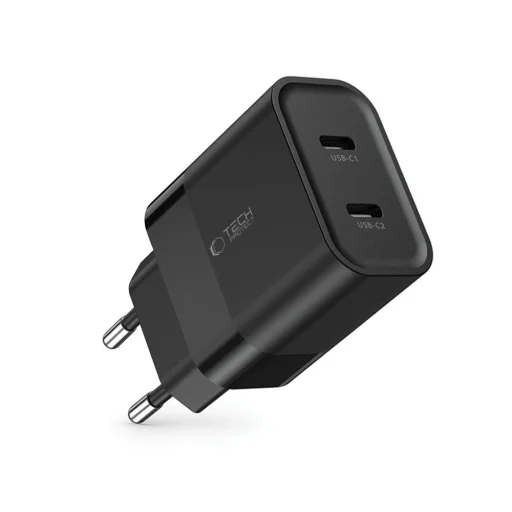 Tech-Protect C20W hálózati töltő 2x USB-C PD 20W - fekete - 4