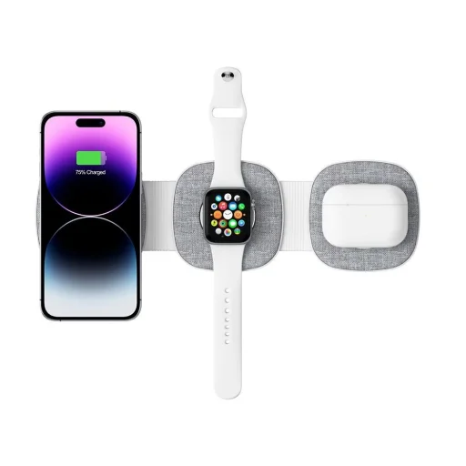 Tech-Protect QI15W-A32 3in1 induktív töltő MagSafe funkcióval okostelefonhoz / Apple Watch-hoz / AirPods-hoz - szürke - 3
