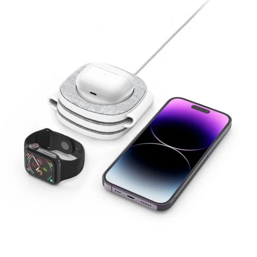 Tech-Protect QI15W-A32 3in1 induktív töltő MagSafe funkcióval okostelefonhoz / Apple Watch-hoz / AirPods-hoz - szürke - 4