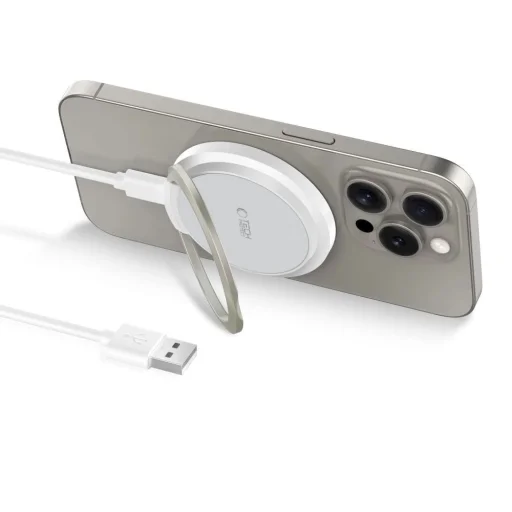 Tech-Protect QI15W-A33 induktív töltő MagSafe és állvány funkcióval, USB-A / USB-C kábellel - fehér - 2