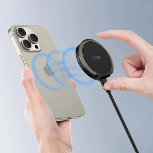 Tech-Protect QI15W-A33 induktív töltő MagSafe-el és állvánnyal USB-A / USB-C kábellel - fekete - 5