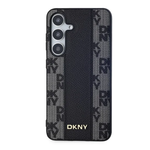 DKNY PU Bőr Kockás Minta Magsafe Tok Samsung Galaxy S24+ Fekete - 2