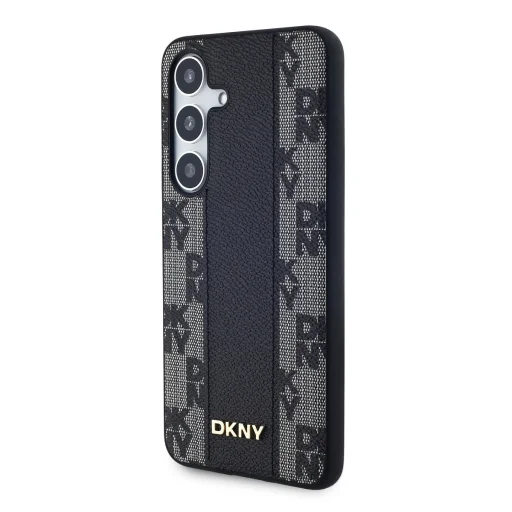 DKNY PU Bőr Kockás Minta Magsafe Tok Samsung Galaxy S24+ Fekete - 3
