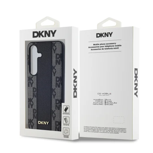 DKNY PU Bőr Kockás Minta Magsafe Tok Samsung Galaxy S24+ Fekete - 6