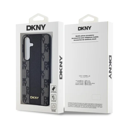 DKNY PU Bőr Kockás Minta MagSafe Tok Samsung Galaxy S24 Fekete - 6