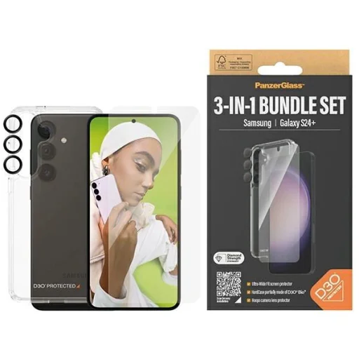 PanzerGlass Bundle 3in1 szett átlátszó tok + üvegfólia + kamera lencsevédő Samsung Galaxy S24+-hoz - 1