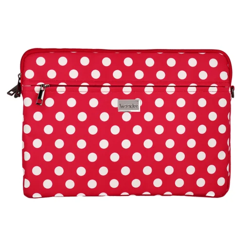 Csodahuzat Laptop 15-16 hüvelykes piros pöttyös tok, laptop táska - 2
