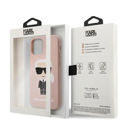 Karl Lagerfeld KLHCP12SSLFKPI iPhone 12 mini 5,4" kemény tok világosrózsaszín Silicone Iconic tok - 8