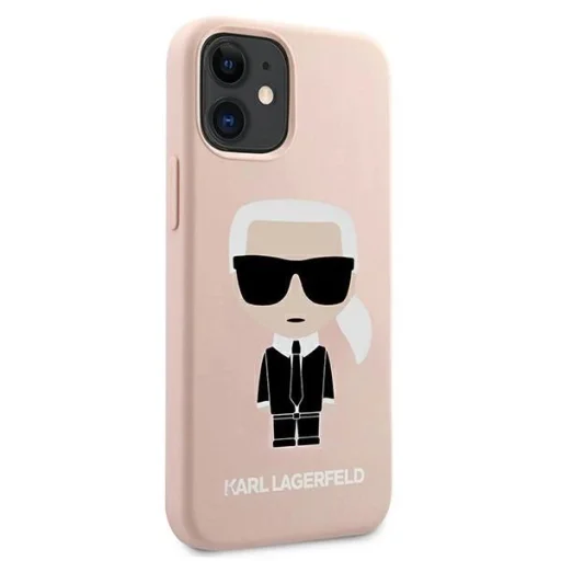 Karl Lagerfeld KLHCP12SSLFKPI iPhone 12 mini 5,4" kemény tok világosrózsaszín Silicone Iconic tok - 4