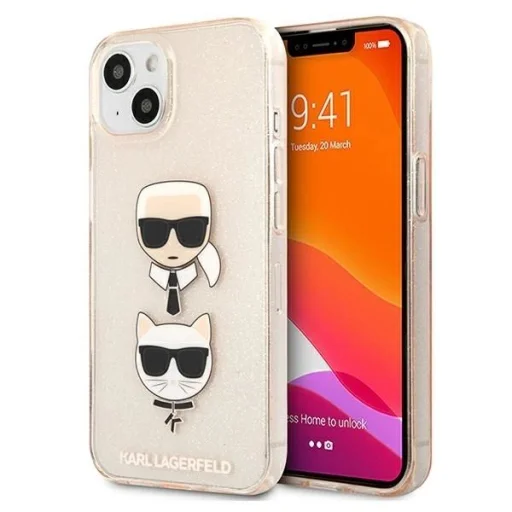 Karl Lagerfeld KLHCP13SKCTUGLGO iPhone 13 mini 5,4" arany tok Glitter Karl`s & Choupette - 1