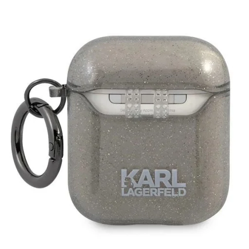 Karl Lagerfeld KLA2UKHGK AirPods tok fekete Glitter Karl's Head - 2