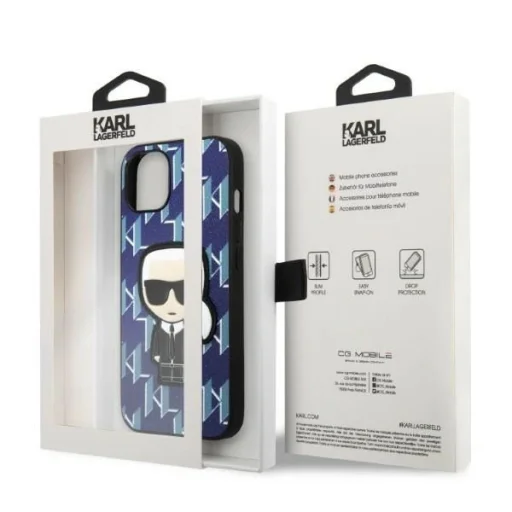Karl Lagerfeld KLHCP13SPMNIKBL iPhone 13 mini 5.4" hardcase kék/kék Monogram Ikonik Patch tok - 8