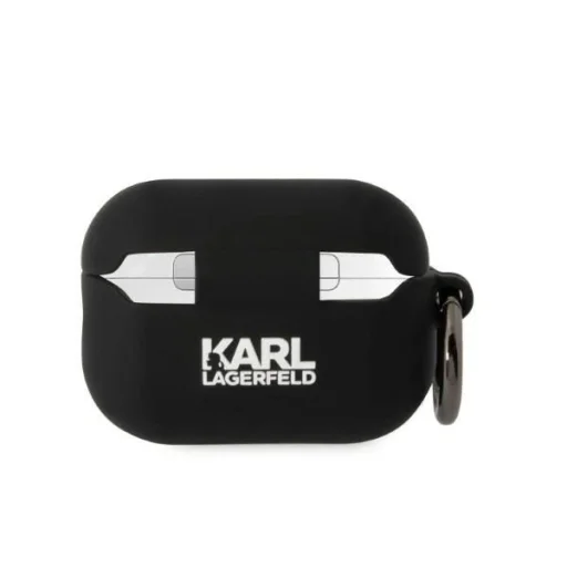 Karl Lagerfeld KLAP2RUNCHK AirPods Pro 2 tok fekete/fekete Szilikon Choupette Fej 3D - 2