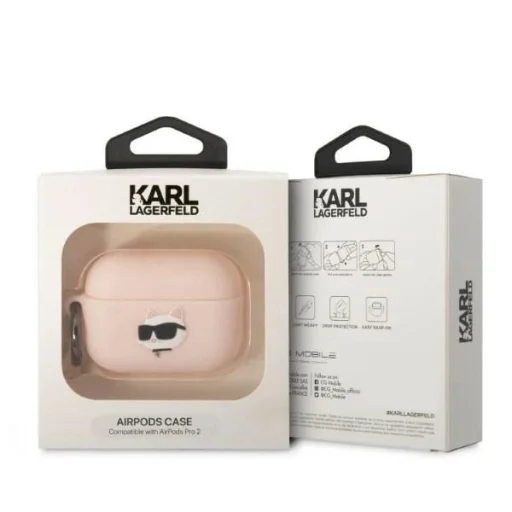 Karl Lagerfeld KLAP2RUNCHP AirPods Pro 2 tok rózsaszín/rózsaszín Szilikon Choupette Head 3D - 4