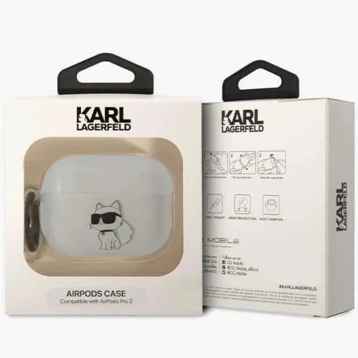 Karl Lagerfeld KLAP2HNCHTCT Átlátszó AirPods Pro 2 tok Ikonik Choupette - 4