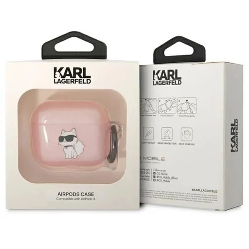 Karl Lagerfeld KLA3HNCHTCP Airpods 3 tok rózsaszín/rózsaszín Ikonik Choupette - 3
